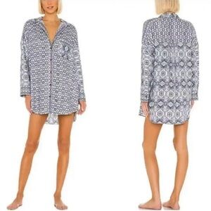 Free People Happy Holibabe Blue Printed - NWT